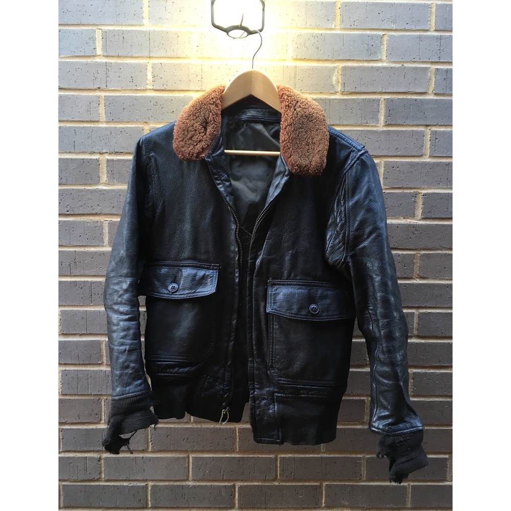 Vintage USN G-1 leather bomber jacket XS